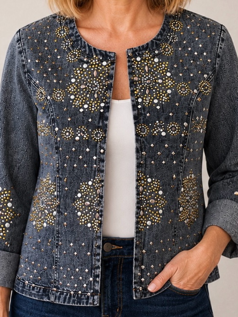 Diane Gilman 2 Studded Denim Jacket